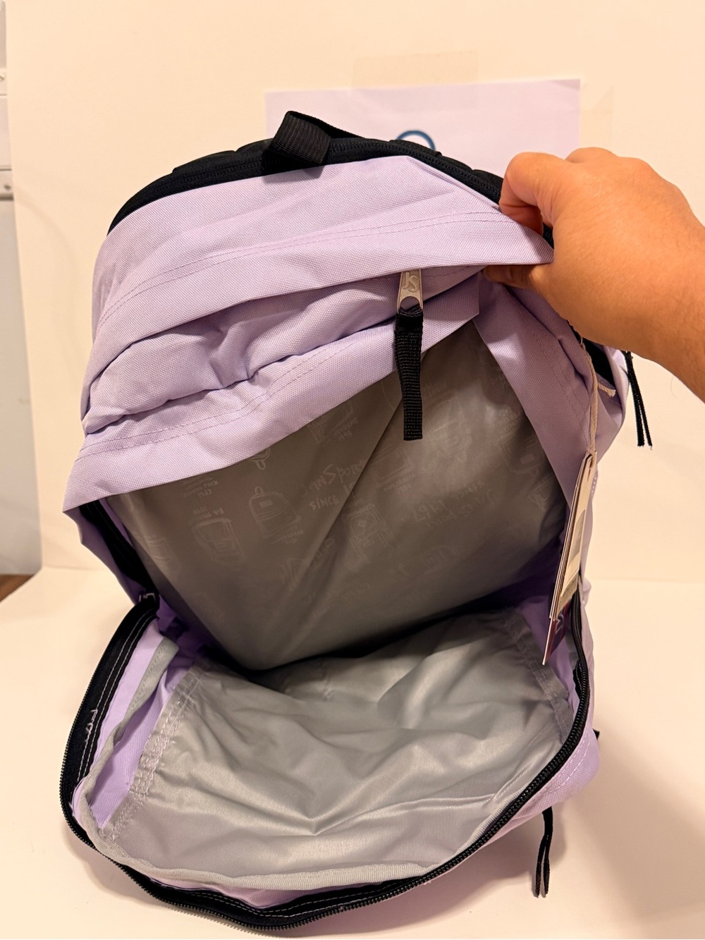 Jansport Lavender Backpack with Black Accents - Picture 15 of 16